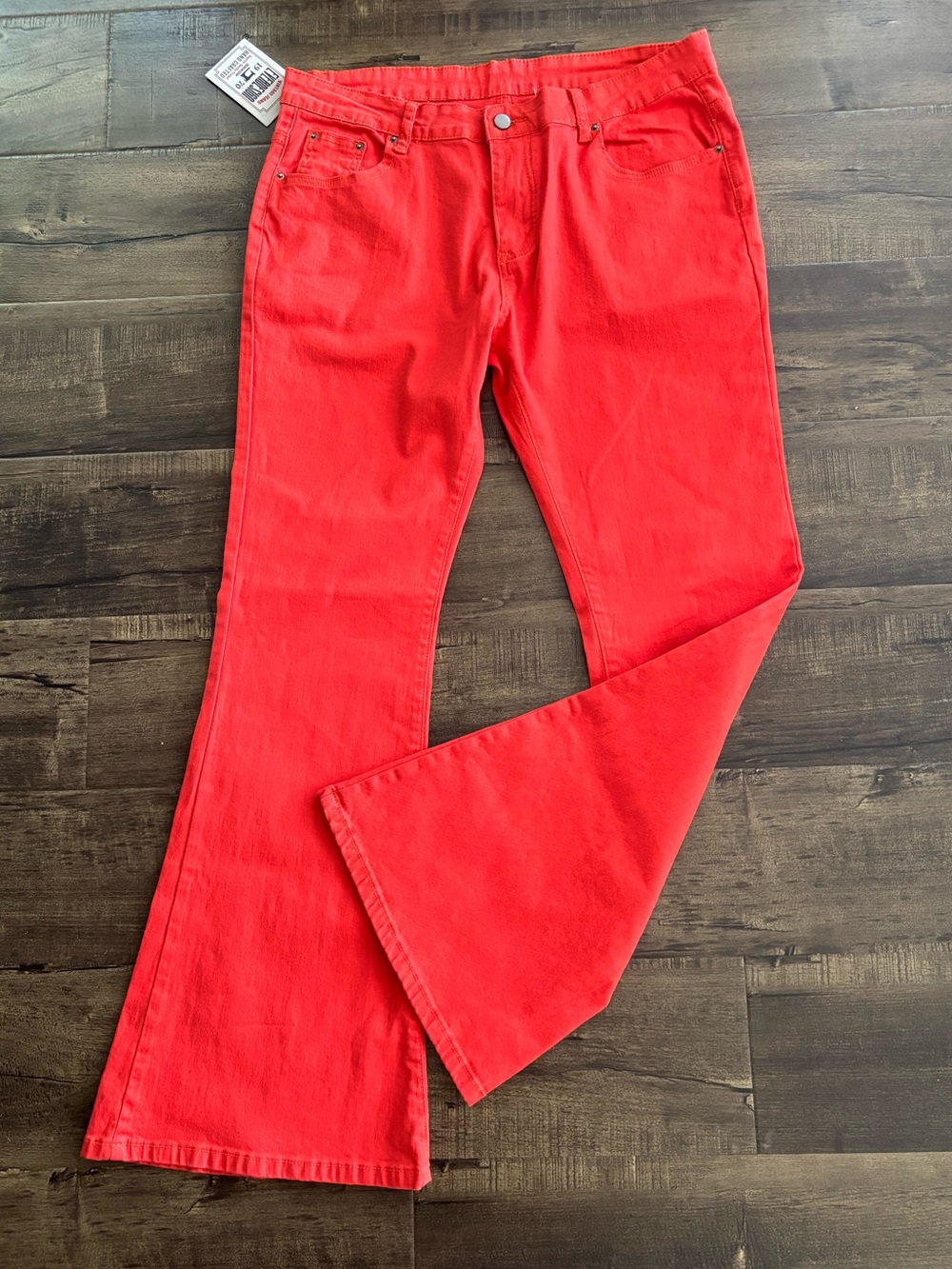 NWT Red/Orange Flare Jeans